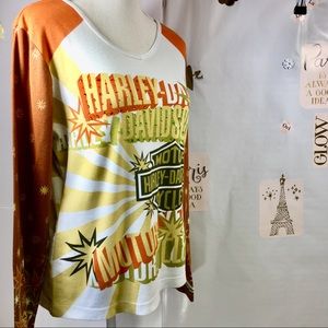Harley Davidson 🧡 Long Sleeve Beaded Tee. L